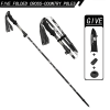 Green 5-Section Folding Trekking Poles, Adjustable Lightweight Hiking Sticks for Walking, Camping & Outdoor Trekking