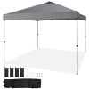 Pop Up Canopy Tent, 10 x 10 ft, 250 D PU Silver Coated Tarp, with Portable Roller Bag and 4 Sandbags