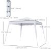 8' x 8' Pop Up Canopy, Outdoor Foldable Tent, Portable Canopy Tent with Carrying Bag for Camping, Party, Picnic, White