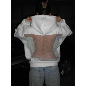 Women's Hooded Sportswear Casual Long Sleeved Shirt (Option: White-L)