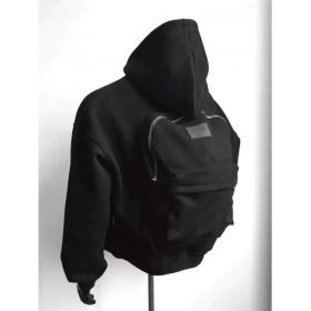 Back Schoolbag Design Men's Coat Flower Gray (Option: Black-M)