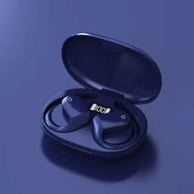 Open Ear Bluetooth, Wireless Headphones Sport Over Earphones Built-in Mic With Ear Hooks  Case Ergonomic  For Running Fitness (Option: Blue)