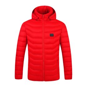 Winter Heated  Plus Size Jacket Electric Heated Clothing (Option: Zone 4single control red-3XL)
