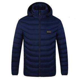 Winter Heated  Plus Size Jacket Electric Heated Clothing (Option: Zone 9single control blu-3XL)