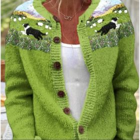 3D Digital Printing Cardigan Knitted Coat (Option: Style3-S)