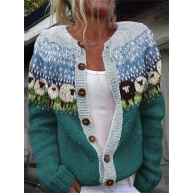3D Digital Printing Cardigan Knitted Coat (Option: Style2-S)