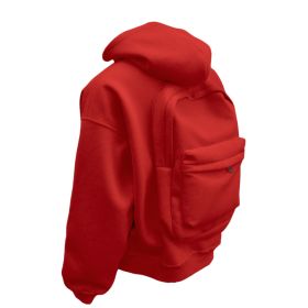 Backpack Men's Loose Sports And Leisure Hooded Zipper Sweatshirt (Option: Red-2xl)
