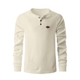 Waffle Buckle Quick-drying Raglan Henry Long Sleeve (Option: Apricot-XL)