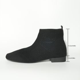 Plus Size Women's Boots Middle Tube Pointed Ankle Boots (Option: Black-42)