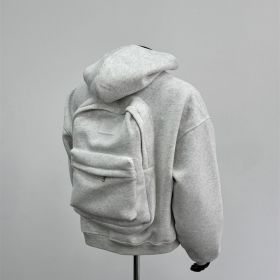 Back Schoolbag Design Men's Coat Flower Gray (Option: Light Gray-2XL)