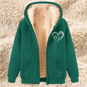 Sweater Men's Fleece-lined Thickened Men's Winter Lambskin (Option: 17 Dark Green-3XL)